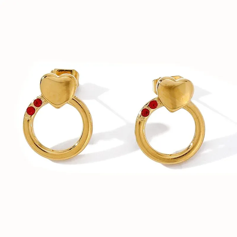 Ivanda Hexagon Frame Stud Earrings Gold CH1919 - view 04
