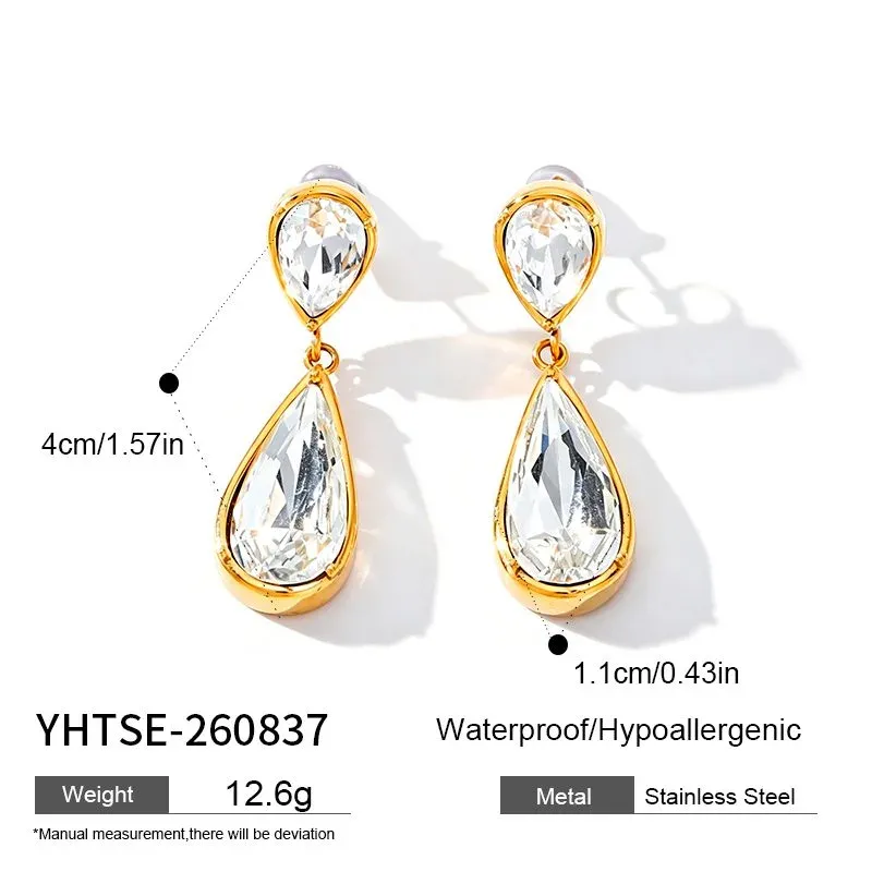 Ivanda Gold Statement Earrings Stainless Steel YHTSE-260837 - view 01