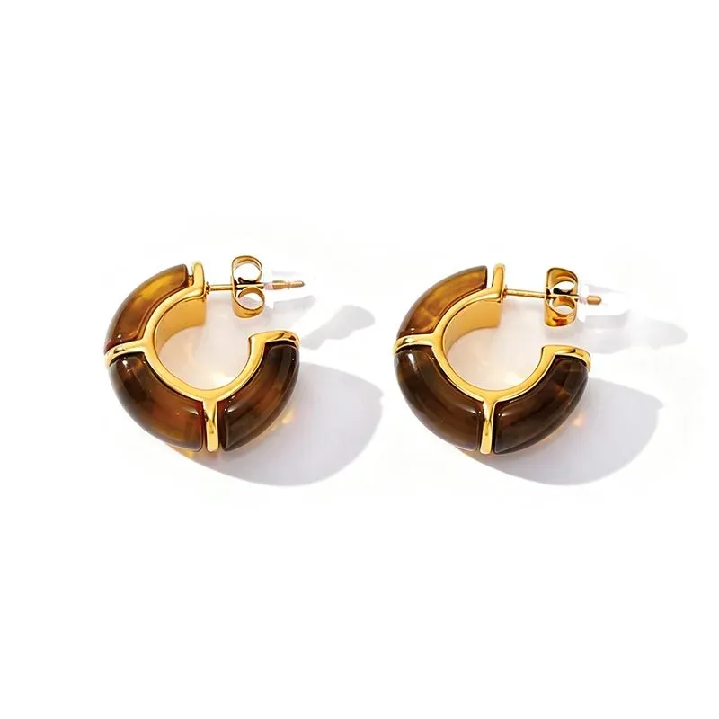 Ivanda Gold Drop Earrings Stainless Steel YHTSE-260836 - view 02