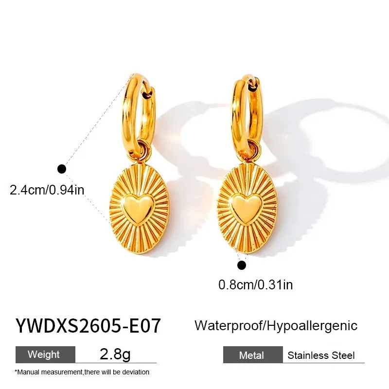 Ivanda Heart Medallion Hoop Earrings Gold YWDXS2605-E07 - view 02