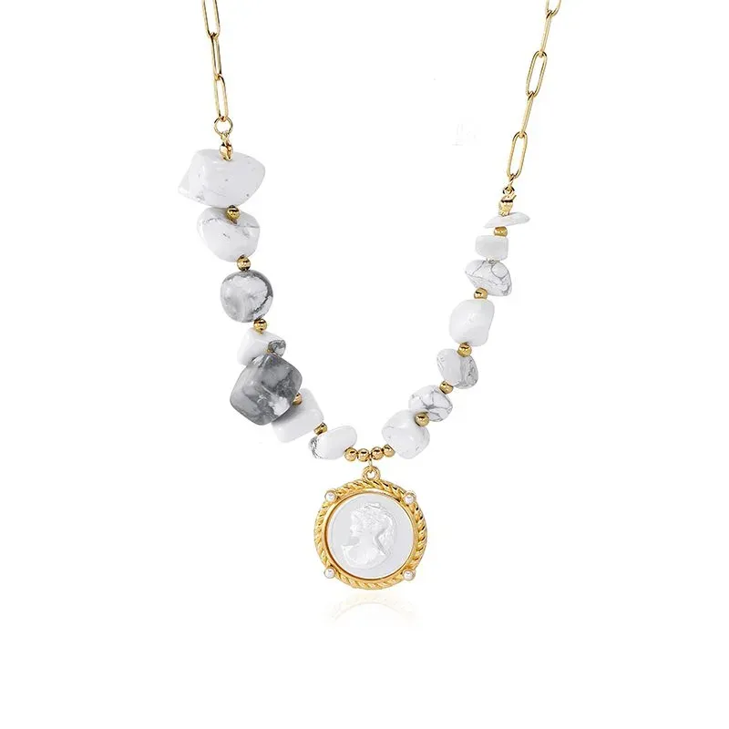 Ivanda Baroque Pearl Medallion Necklace CHXL02669-1 - view 03