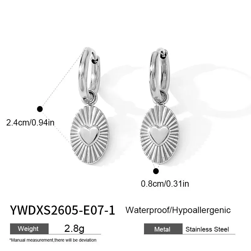 Ivanda Heart Medallion Hoop Earrings Gold YWDXS2605-E07 - view 01