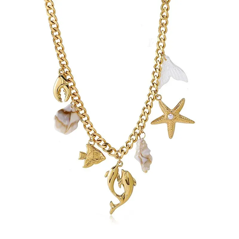 Ivanda Fruit Salad Charm Necklace Gold CHXL02076-1 - view 05