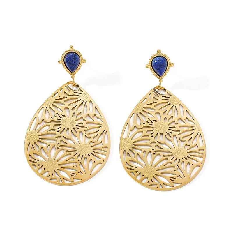 Ivanda Filigree Teardrop Earrings Lapis YWD8-E2504970 - view 03