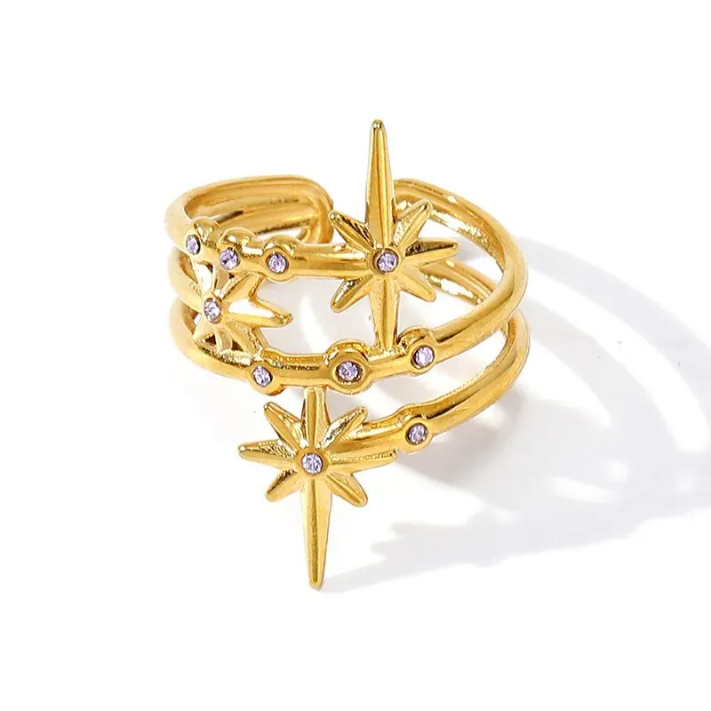 Ivanda North Star Double Band Ring Gold YWD2-R26062071-1 - view 04
