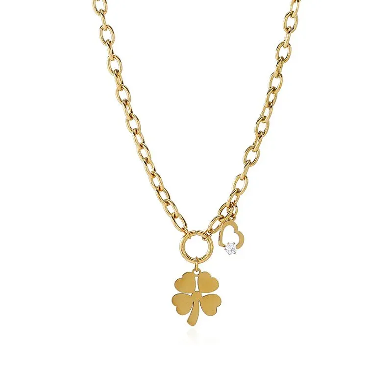 Ivanda Long Charm Cluster Necklace Gold CHOFXL-0533-J - view 05