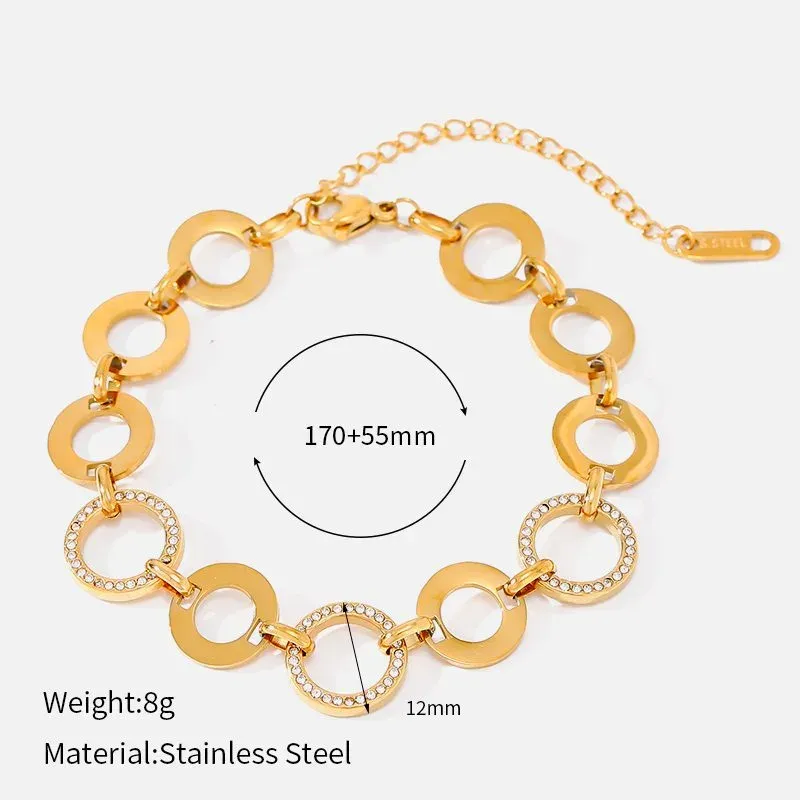 Ivanda Clover Link Bracelet Crystal Gold CHZRK616-1 - view 04