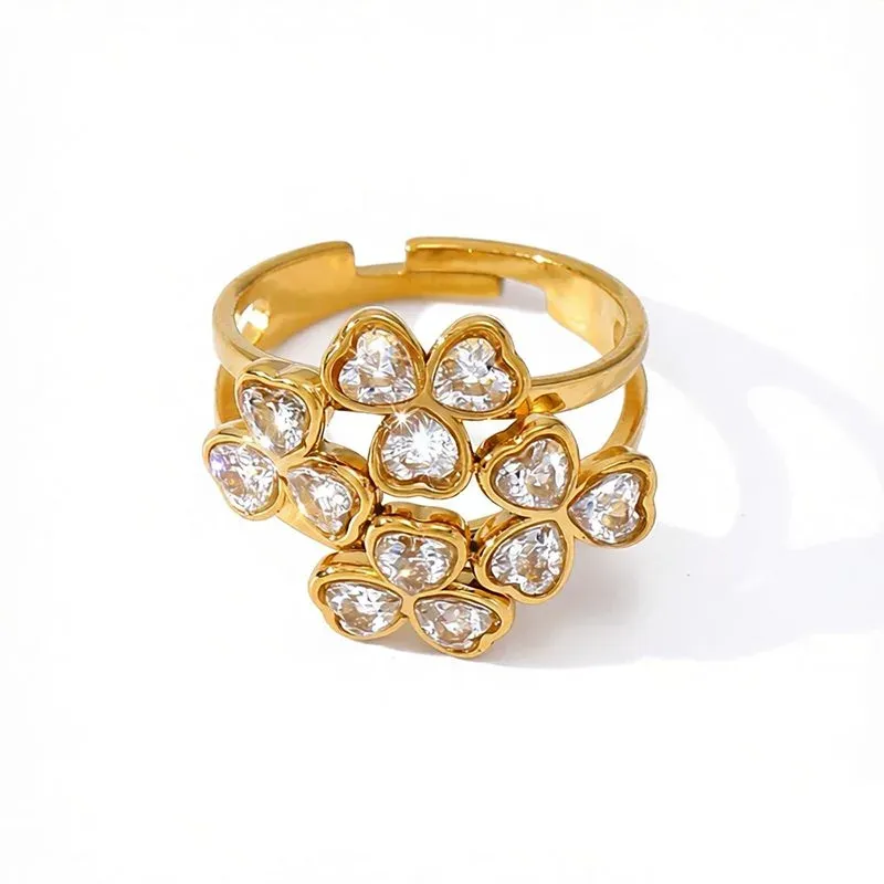 Ivanda Heart Crystal Cluster Ring Gold CHPJ26710-6 - view 04