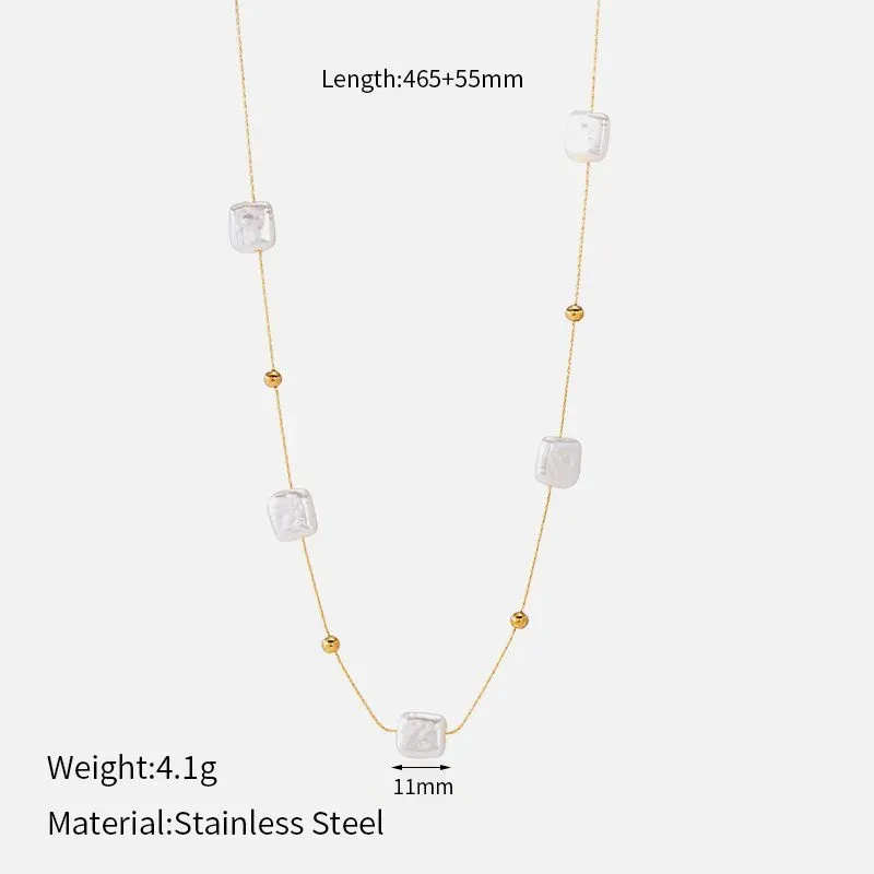 Ivanda Cube Crystal Station Necklace Long Gold CHZRK616-9 - view 01