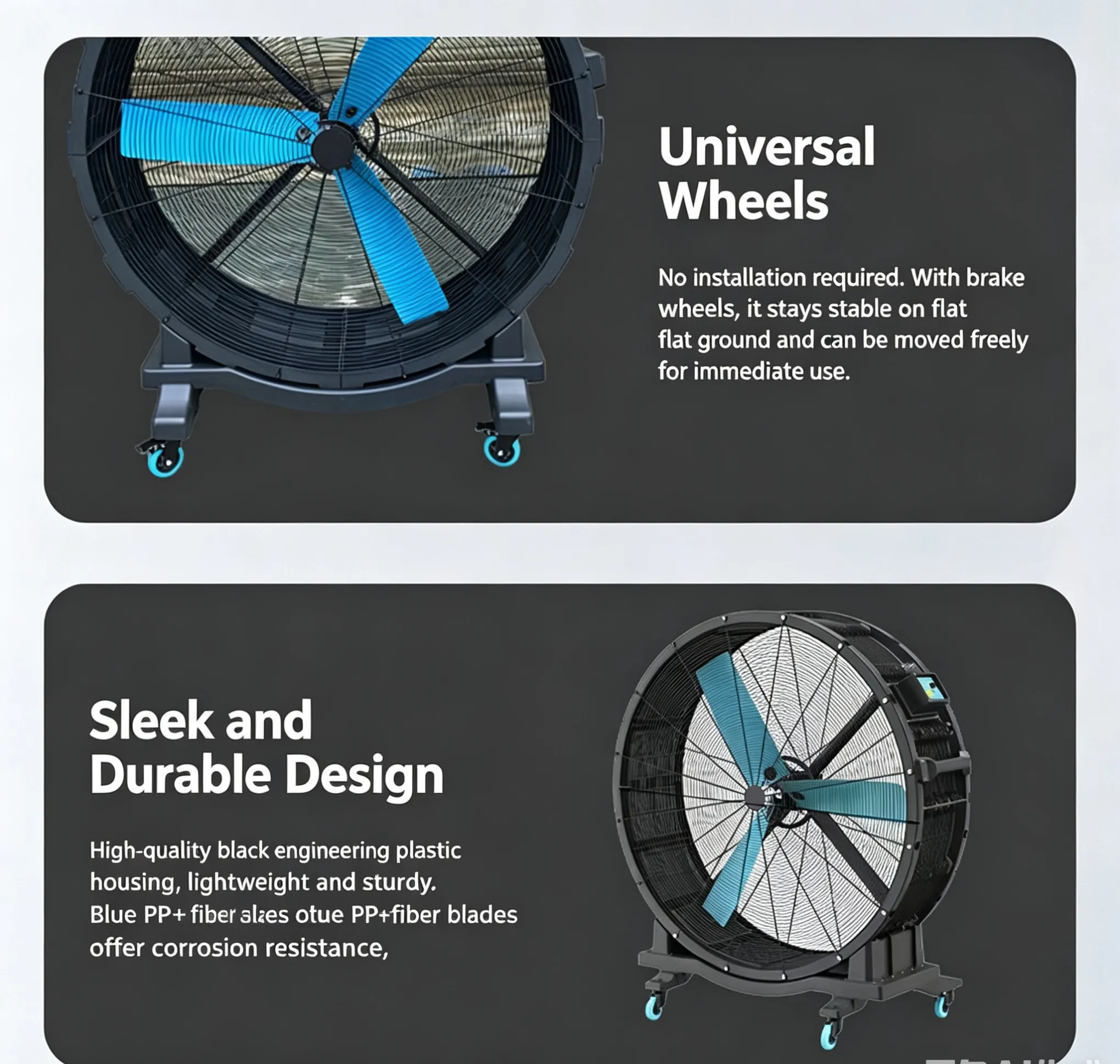 Mobile drum fan large