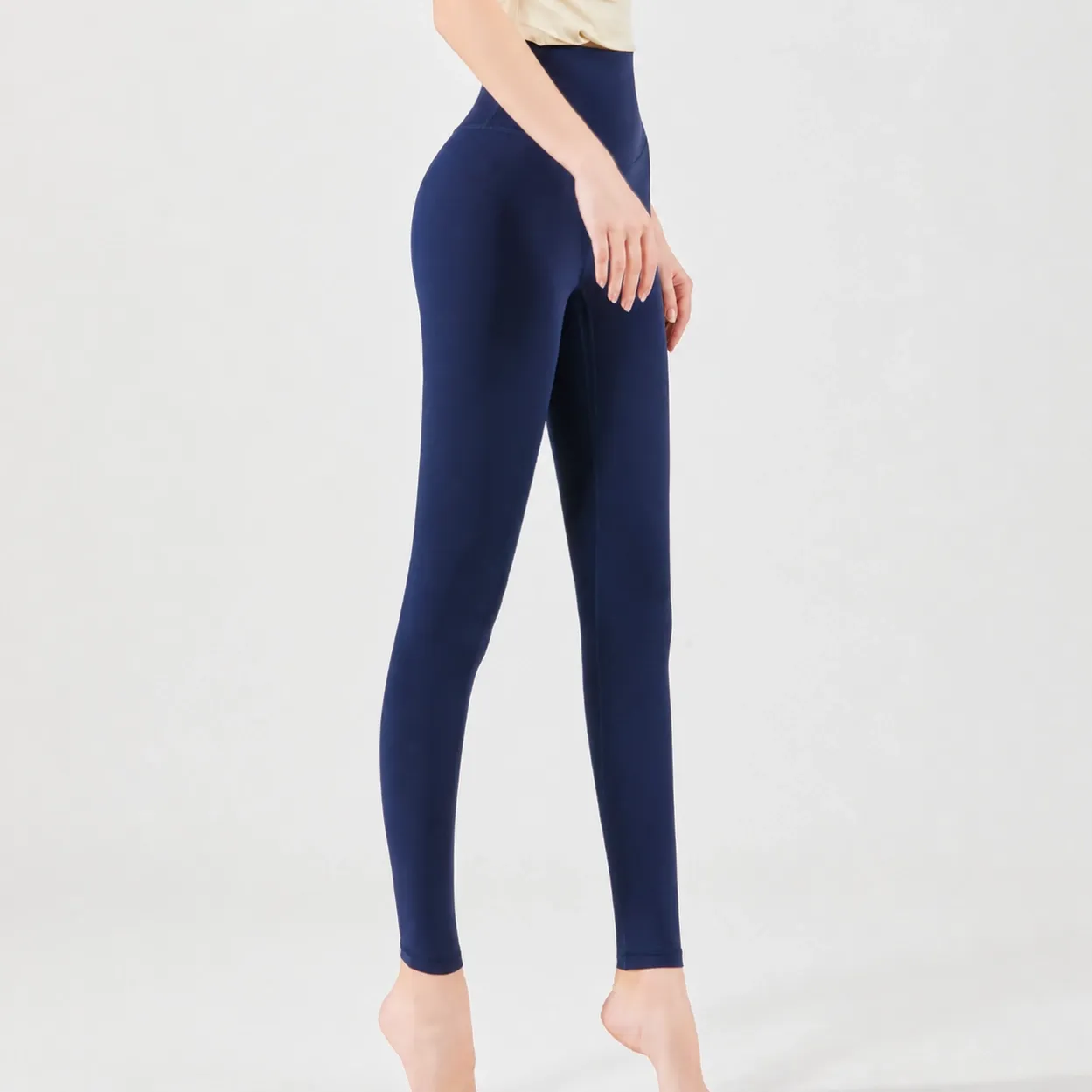Women's Y23002 Navy Blue high-waisted yoga leggings