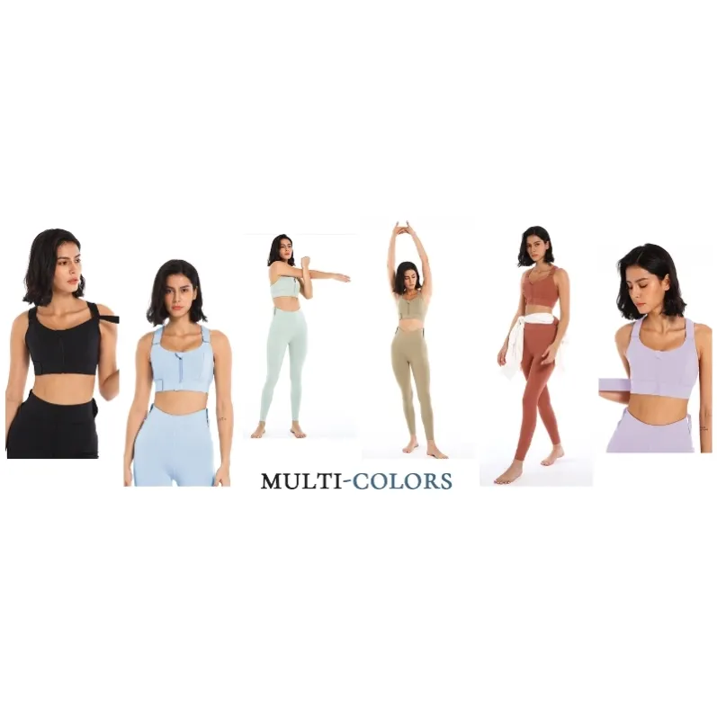 GENY YOGA 260803LG light green adjustable zip-front high-support sports bra multi color collection reference