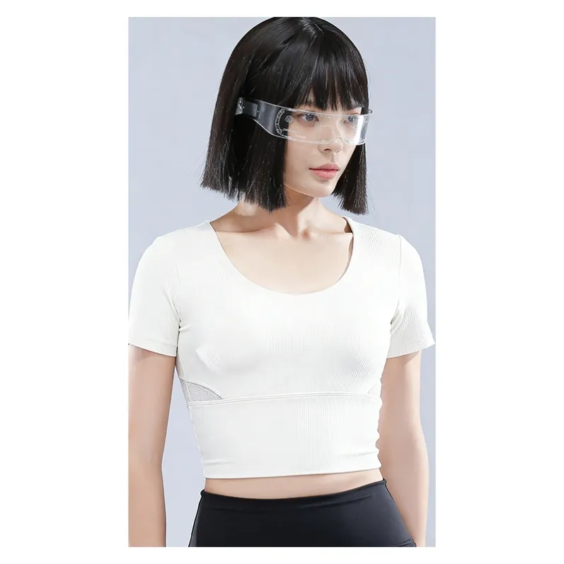 24027 Yogaware sportsware apparel vest series short sleeves mesh short sleeve top (28)
