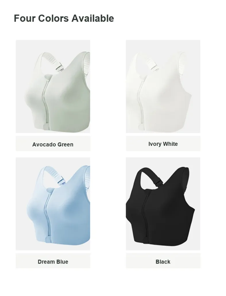 Avocado green ivory white dream blue and black sports bra colors 24028