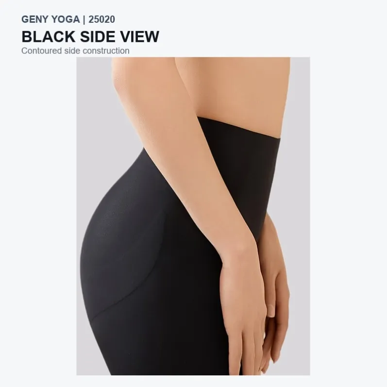 Black GENY YOGA 25020 shaping shorts contoured side view