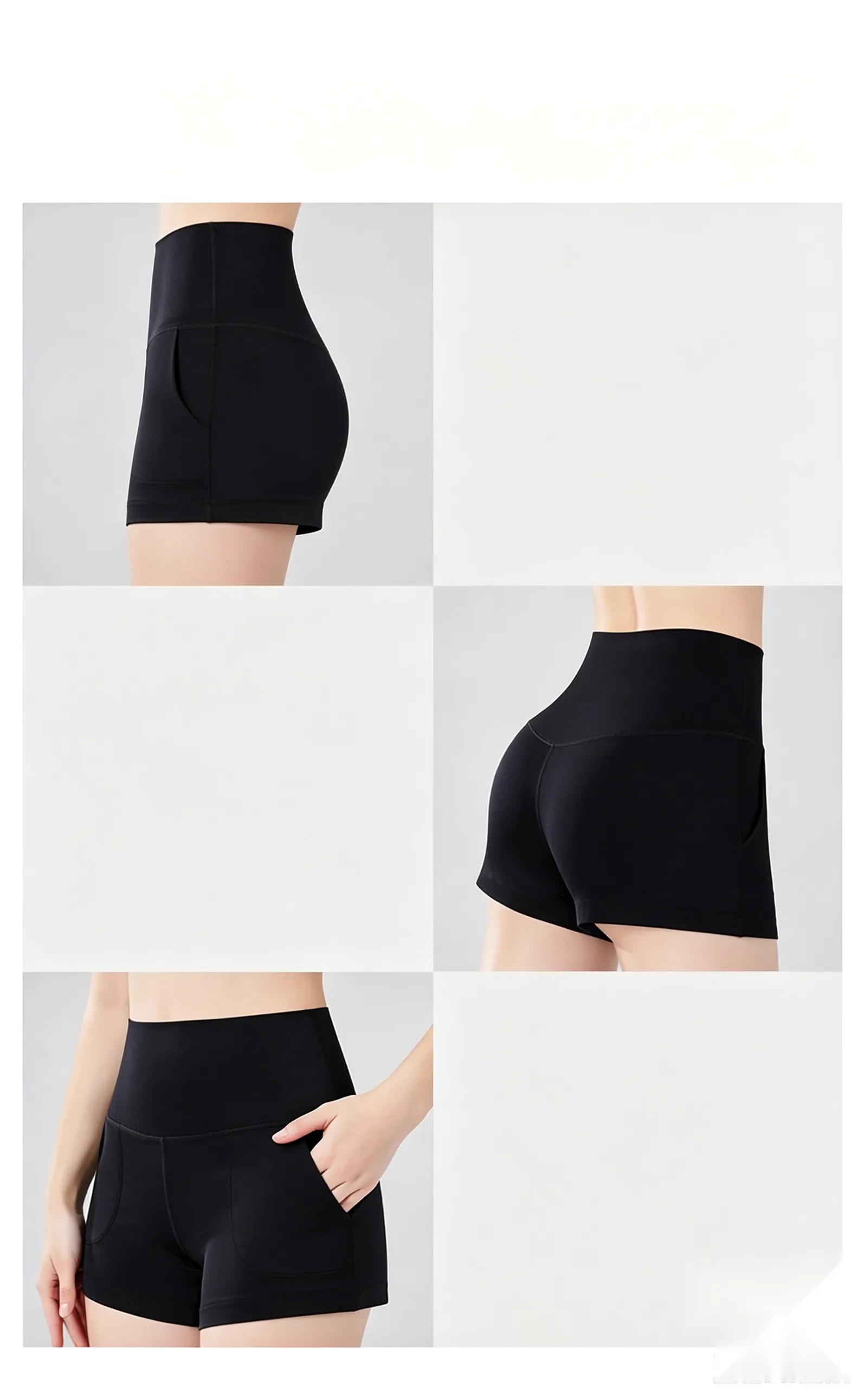 Construction reference for GENY YOGA 25041 high-waisted yoga shorts