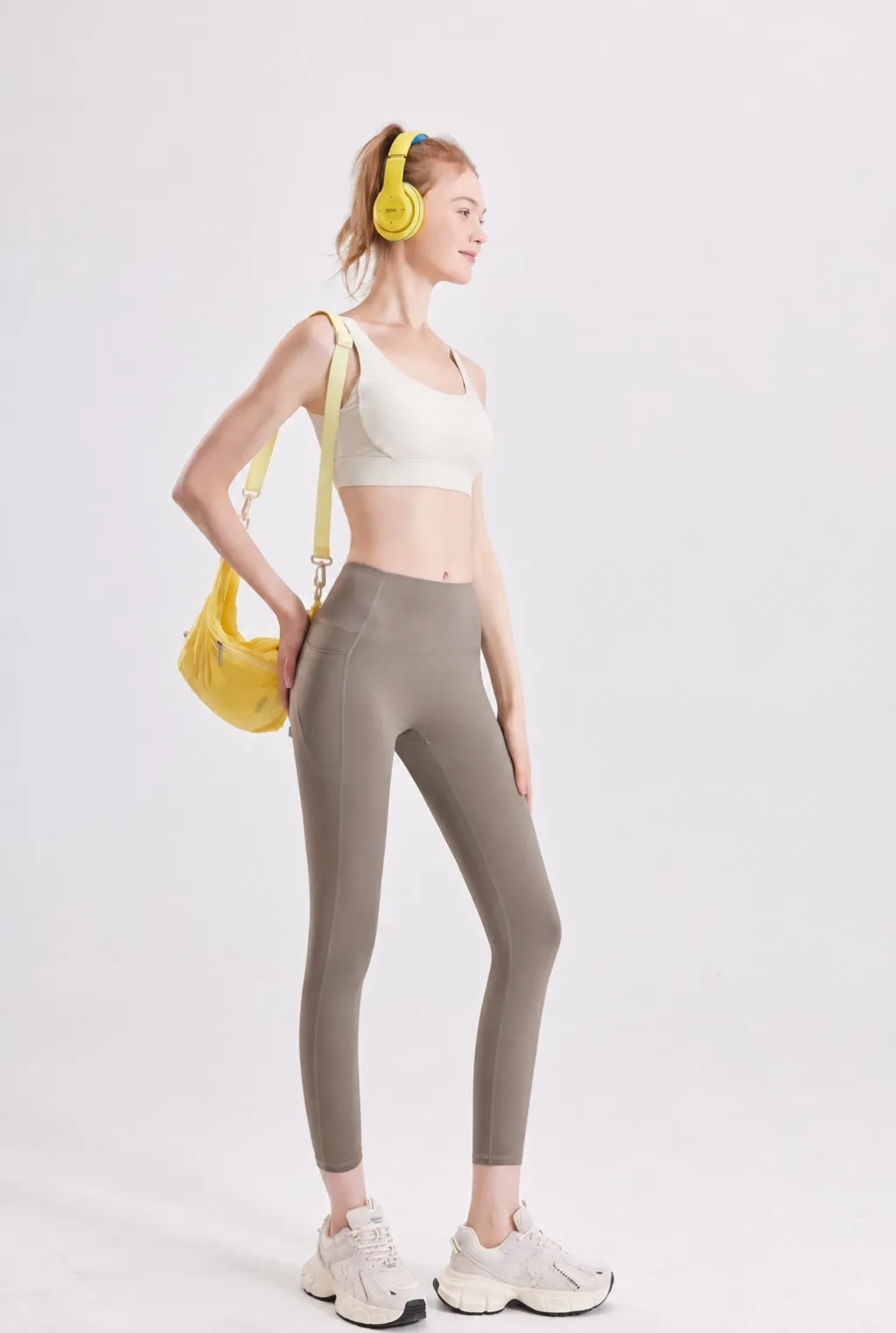 Taupe Gray women's 7/8 pocket yoga leggings 25003