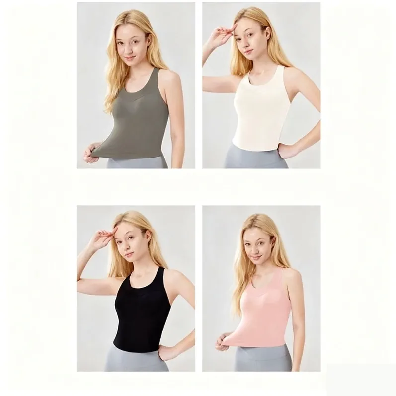 Four-color women's longline yoga tank collection for style 25016
