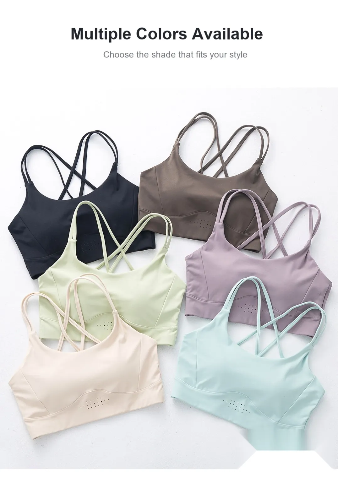 Women's cross-back sports bra 25030 in six colors