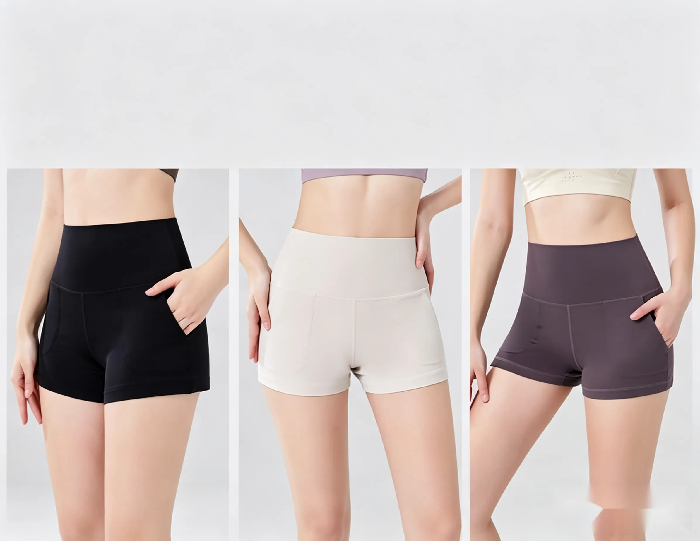 High-resolution black white and dark blue GENY YOGA 25041 shorts