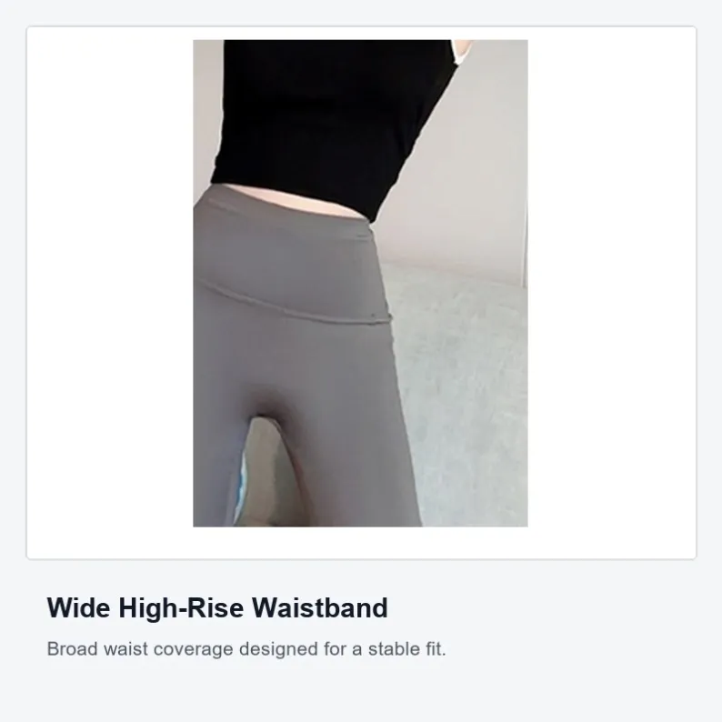 Wide high-rise waistband detail on Gray biker shorts 2356