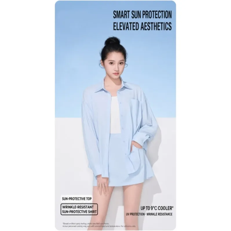 Front view of GENY YOGA women's cooling sun protection shirt 31470