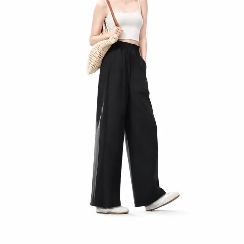 Black GENY YOGA 26059 women's lightweight summer active pants