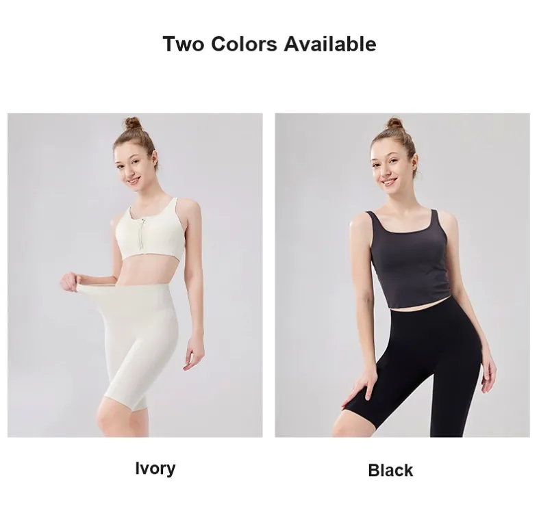 Black and ivory color options for GENY YOGA 25045 cycling shorts