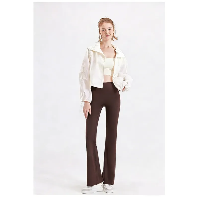 Women's Walnut Brown micro-flare workout leggings 25005