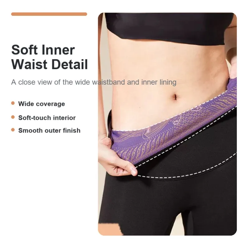 Soft inner waist detail on GENY YOGA 8882 fleece leggings