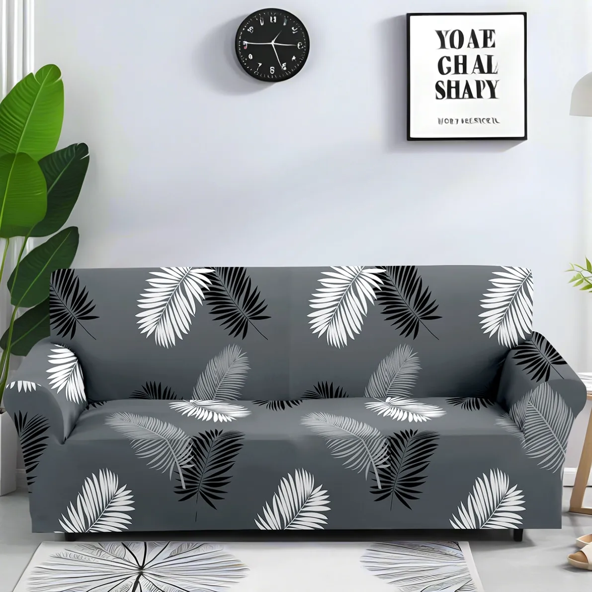 Custom printed polyester sofa slipcover