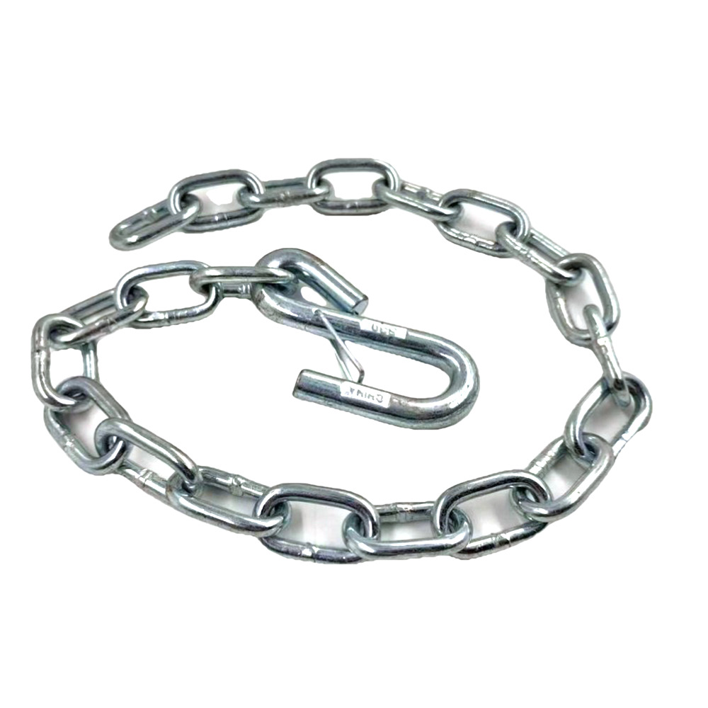 Electro galvanized medium link chain with S hooks