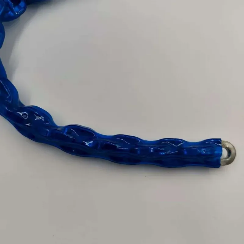zinc plated security chain with blue pvc