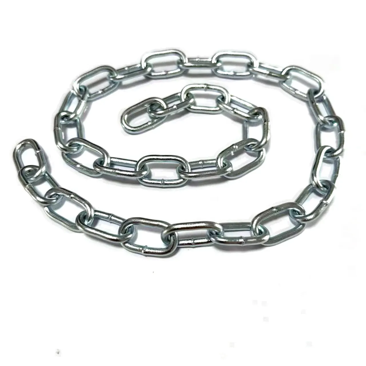 Blue zinc plated DIN5685A short link chain 3mm