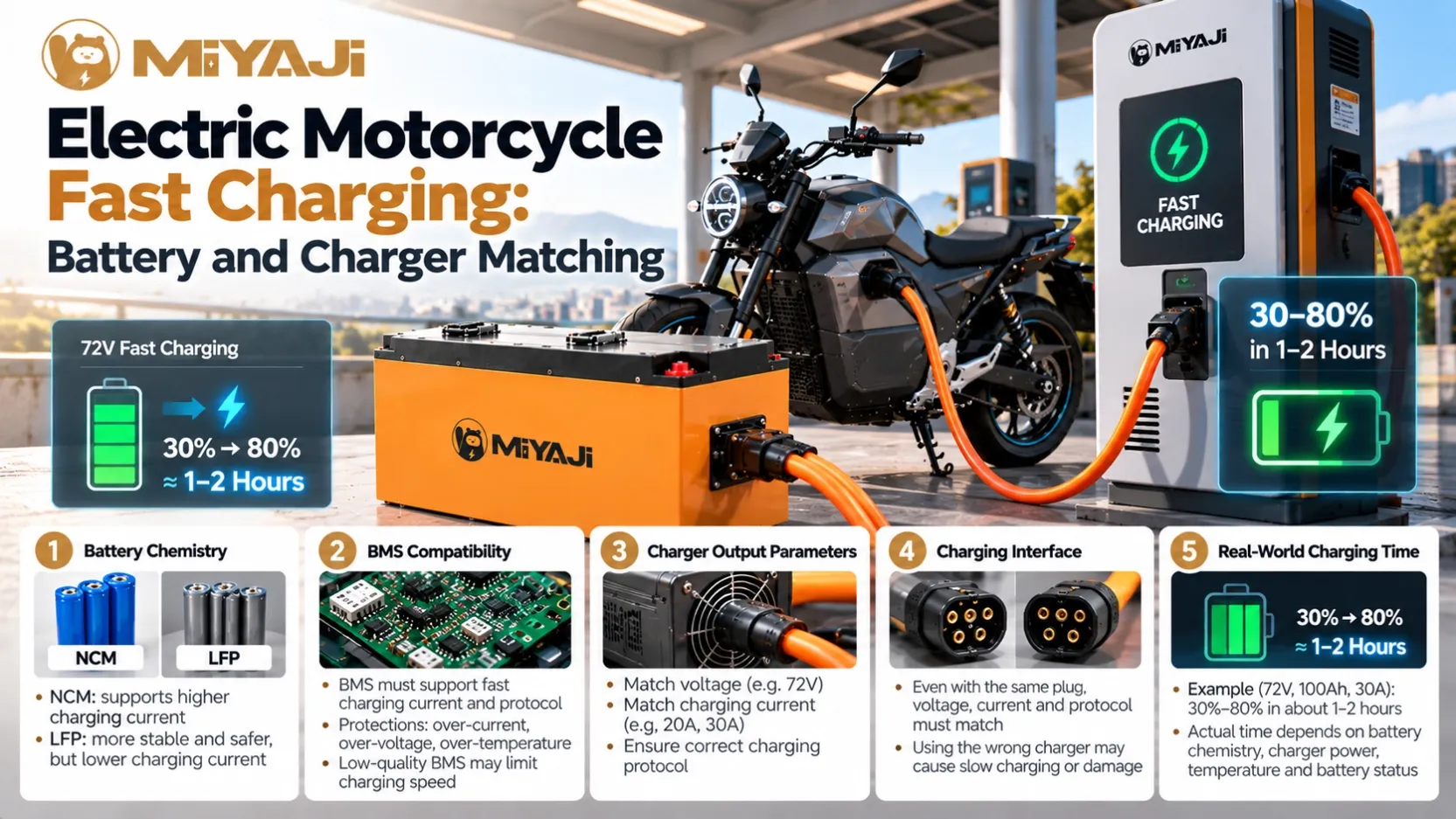 Electric Motorcycle Fast Charging Battery and Charger Matching