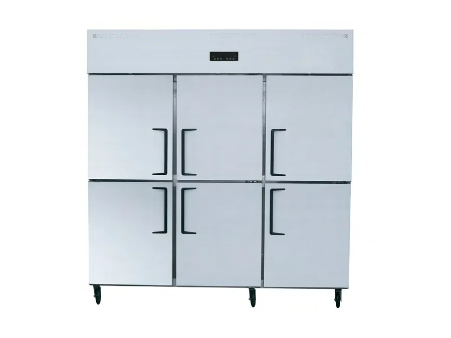 Commercial six-door upright refrigerator 1815mm stainless steel for restaurant kitchen