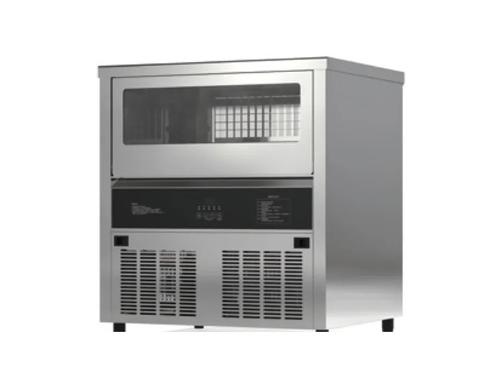 Commercial undercounter ice machine 68kg per day full cube ice with built-in bin for bars and cafes