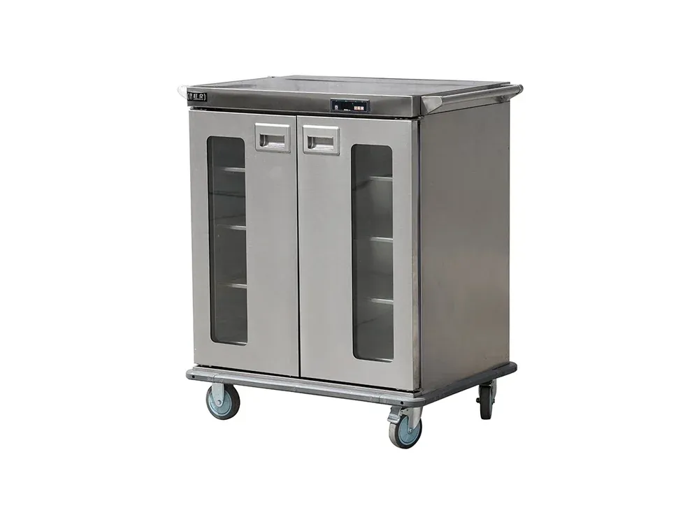High capacity double door electric rice steamer 48 horizontal trays stainless steel