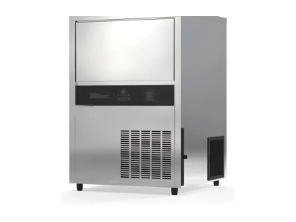 Commercial freestanding cube ice machine 118kg per day with 45kg built-in bin air cooled