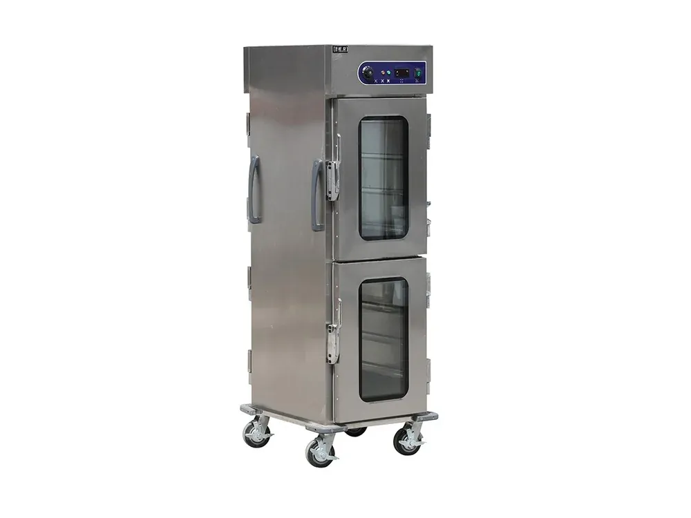 Double door LPG gas rice steamer with 12 vertical trays stainless steel cabinet