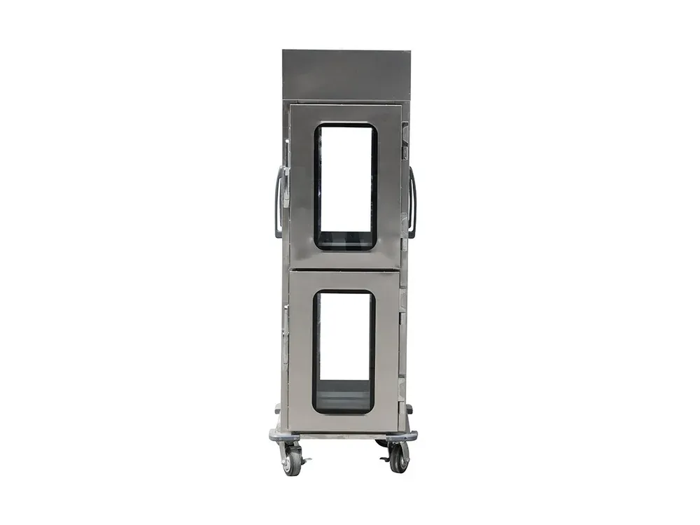 Double door LPG gas rice steamer 24 vertical trays stainless steel high capacity