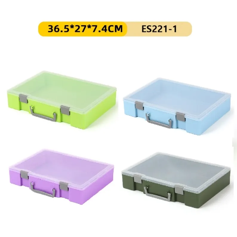 Large Capacity Plastic Storage Box with Handle-ES221-1-36.5x27x7.4cm