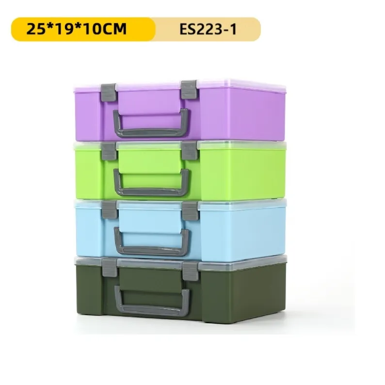 Large Capacity Plastic Storage Box with Handle - 4 Colours