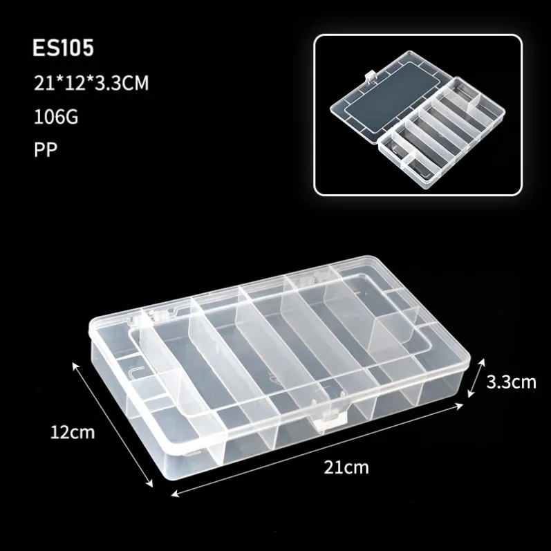 ES105 - Fixed 8 Compartment Plastic Storage Box