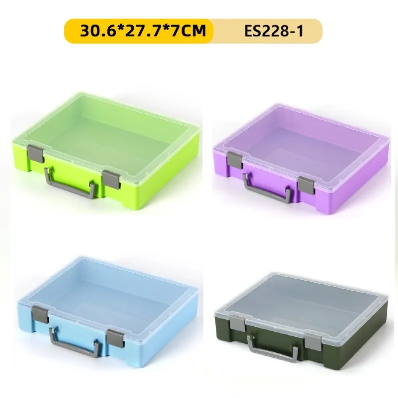 Large Capacity Plastic Storage Box with Handle-ES228-1-30.6x27.7x7cm