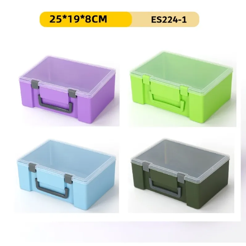 Large Capacity Plastic Storage Box with Handle-ES224-1-25x19x8cm