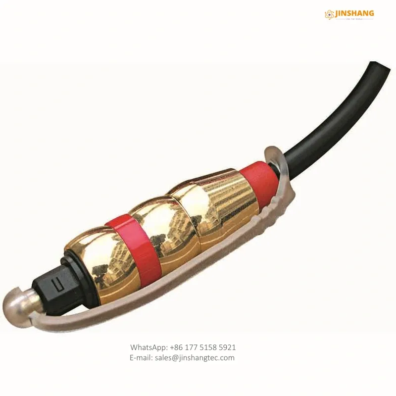 FEV-FO515 Gold Metal-Shell Toslink Optical Audio Cable for Digital Optical Audio Links