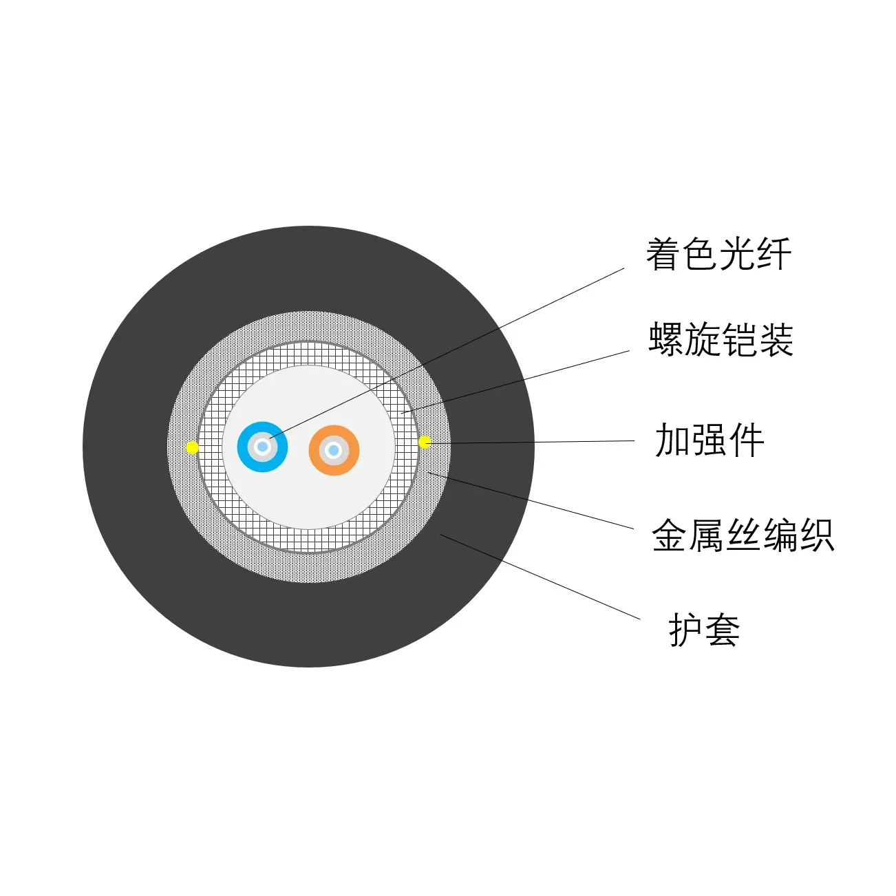 Dual Core Metal Armor Cable Structure