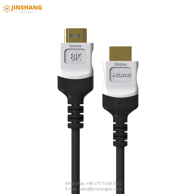 Black and White 8K HDMI 2.1 Active Optical Cable