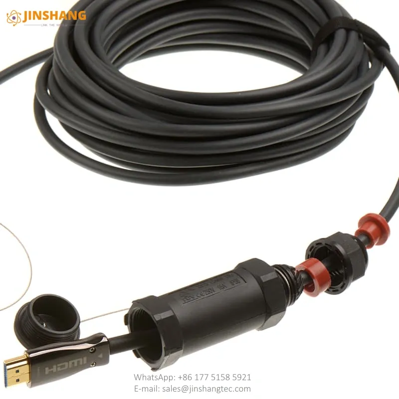 Waterproof Armored HDMI Active Optical Cable with Sealed Couplers